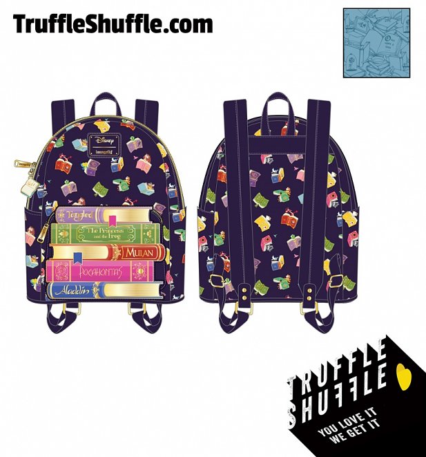 Loungefly Disney Princess Books All Over Print Mini Backpack Loungefly Disney Princess Books All Over Print Mini Backpack