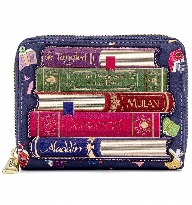 Loungefly Disney Princess Books All Over Print Zip Around Wallet