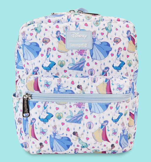 Loungefly Disney Princess Manga Style All Over Print Nylon Mini Backpack
