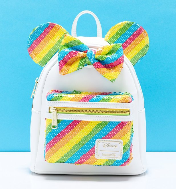 Loungefly Disney Sequin Rainbow Minnie Mouse Mini Backpack Loungefly Disney Sequin Rainbow Minnie Mouse Mini Backpack