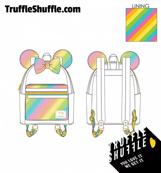 Loungefly Disney Sequin Rainbow Minnie Mouse Mini Backpack Loungefly Disney Sequin Rainbow Minnie Mouse Mini Backpack
