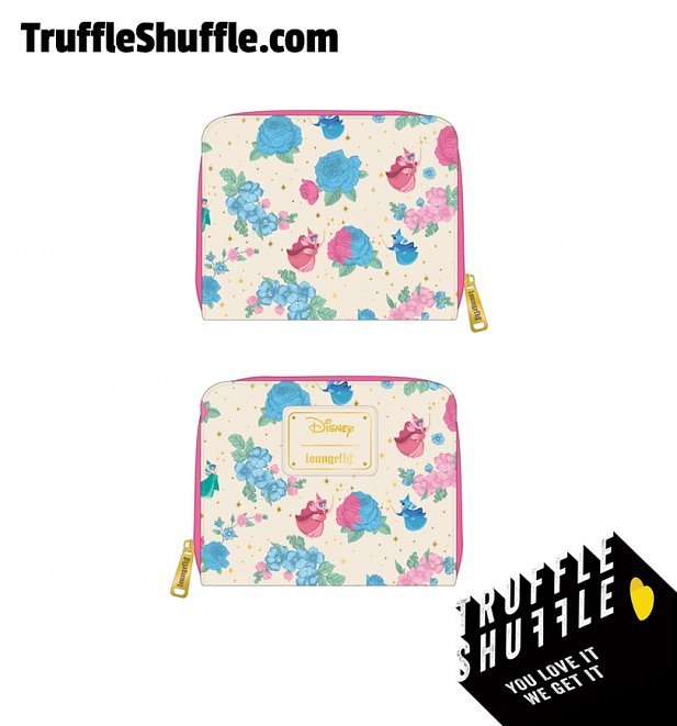 Loungefly Disney Sleeping Beauty Floral Fairy Godmother All Over Print Zip Around Wallet Loungefly Disney Sleeping Beauty Floral Fairy Godmother All Over Print Zip Around Wallet
