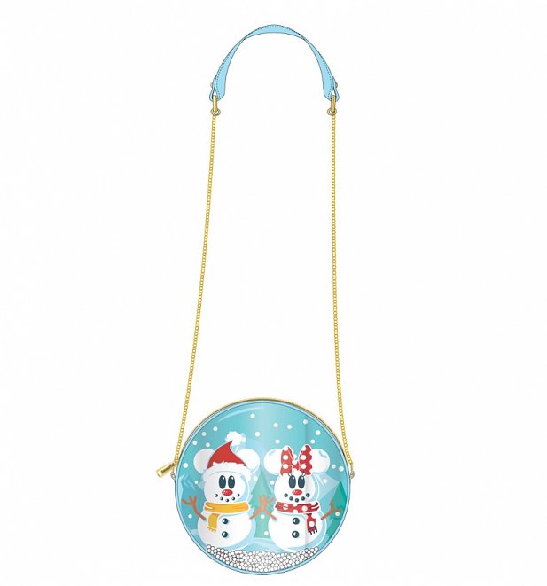 Loungefly Disney Snowman Mickey Minnie Snow Globe Crossbody Bag Loungefly Disney Snowman Mickey Minnie Snow Globe Crossbody Bag