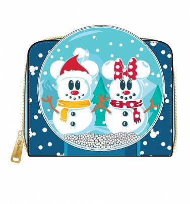 Loungefly Disney Snowman Mickey Minnie Snow Globe Zip Around Wallet Loungefly Disney Snowman Mickey Minnie Snow Globe Zip Around Wallet