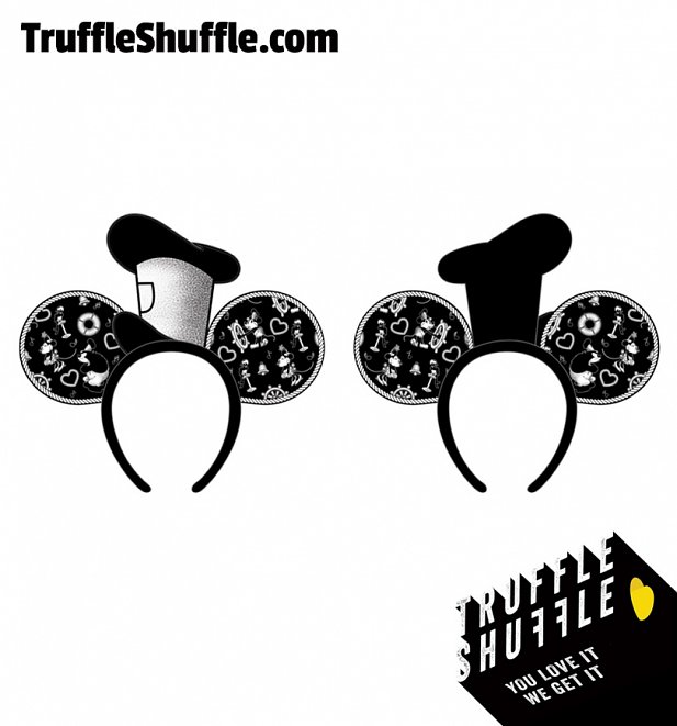 Loungefly Disney Steamboat Willie Applique Hat Rope Piping Ears Headband Loungefly Disney Steamboat Willie Applique Hat Rope Piping Ears Headband