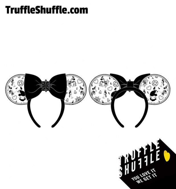 Loungefly Disney Steamboat Willie Ears Bow Rope Piping Headband Loungefly Disney Steamboat Willie Ears Bow Rope Piping Headband