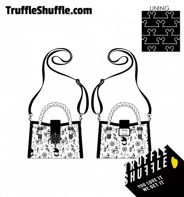 Loungefly Disney Steamboat Willie Music Cruise Crossbody Bag Loungefly Disney Steamboat Willie Music Cruise Crossbody Bag