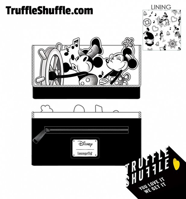Loungefly Disney Steamboat Willie Music Cruise Flap Wallet Loungefly Disney Steamboat Willie Music Cruise Flap Wallet