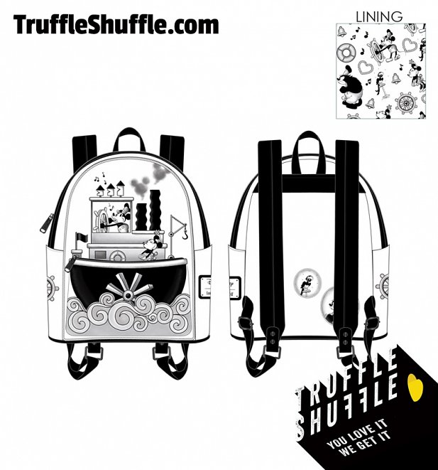 Loungefly Disney Steamboat Willie Music Cruise Mini Backpack Loungefly Disney Steamboat Willie Music Cruise Mini Backpack