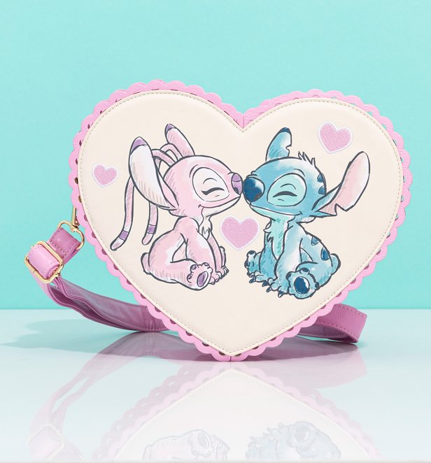 Loungefly Disney Stitch And Angel Heart Crossbody Bag