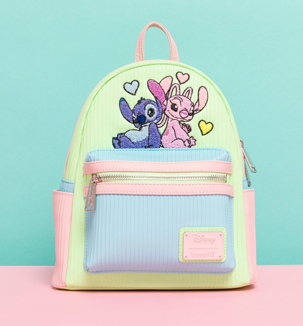Loungefly Disney Stitch And Angel Pastel Mini Backpack