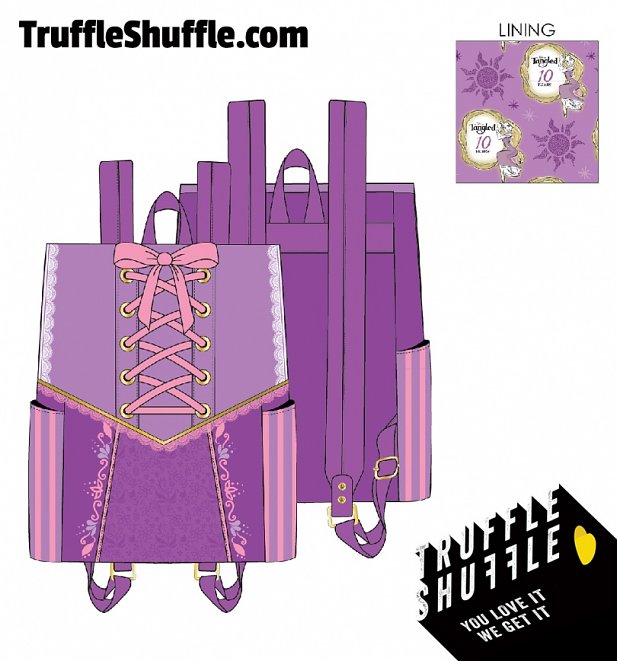 Loungefly Disney Tangled Rapunzel Dress Cosplay Mini Backpack Loungefly Disney Tangled Rapunzel Dress Cosplay Mini Backpack