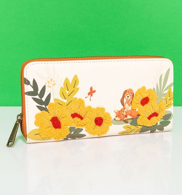 Loungefly Disney The Fox And The Hound Floral Zip Around Wallet Loungefly Disney The Fox And The Hound Floral Zip Around Wallet