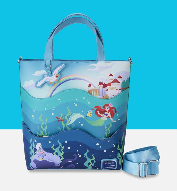 Loungefly Disney The Little Mermaid 35th Anniversary Life Is The Bubbles PU Tote Bag