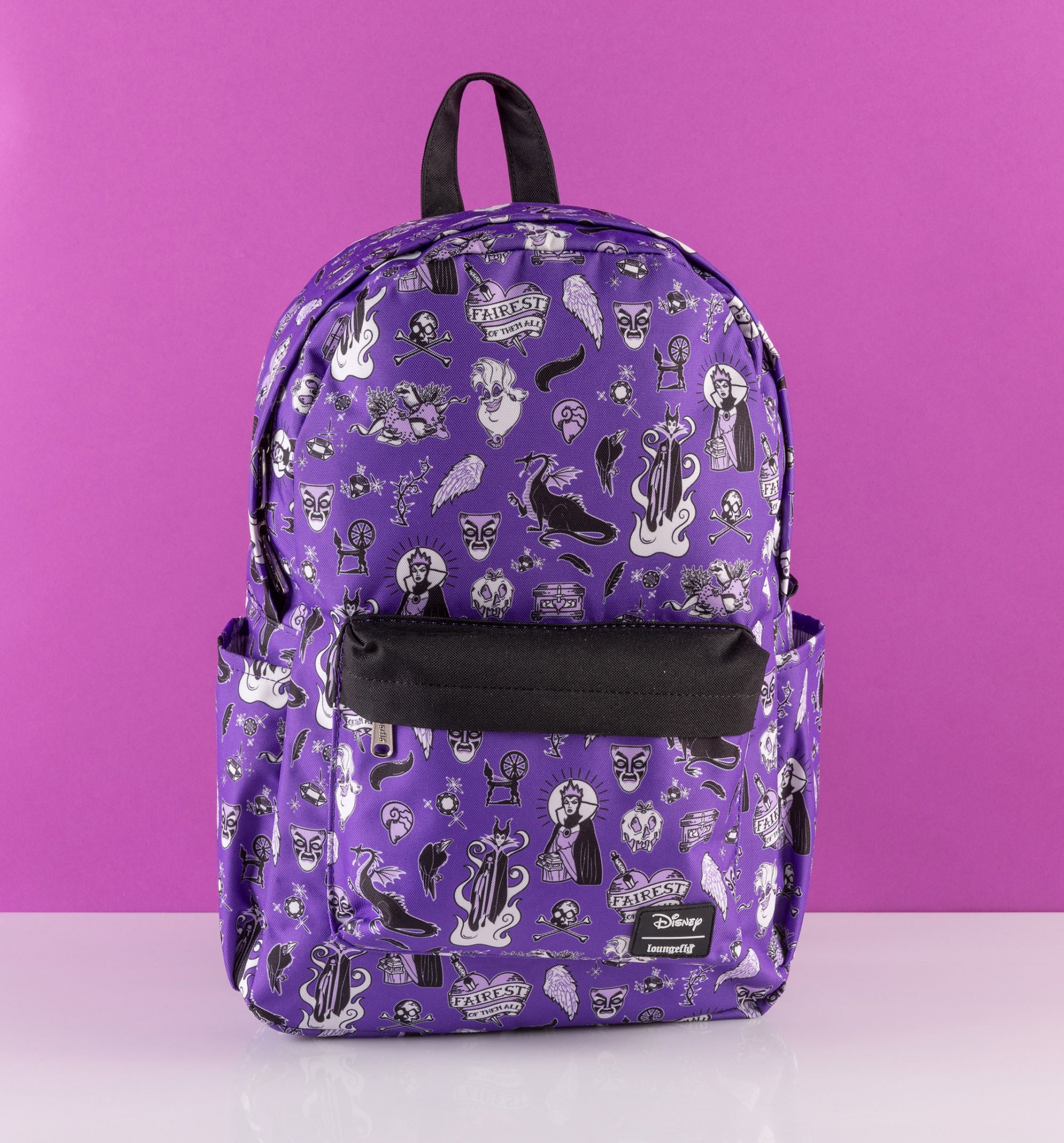 Loungefly Disney Villains All Over Print Nylon Backpack