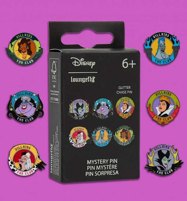 Loungefly Disney Villains Fan Club Blind Box Pin Loungefly Disney Villains Fan Club Blind Box Pin