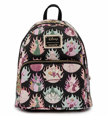 Loungefly Disney Villians Pastel Flames All Over Print Mini Backpack Loungefly Disney Villians Pastel Flames All Over Print Mini Backpack