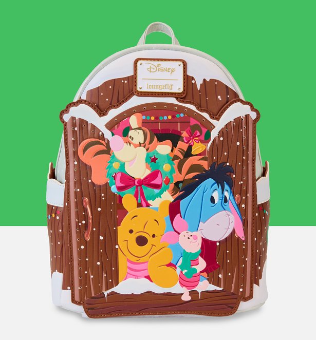 Loungefly Disney Winnie The Pooh Holiday Scene Pooh And Friends Mini Backpack