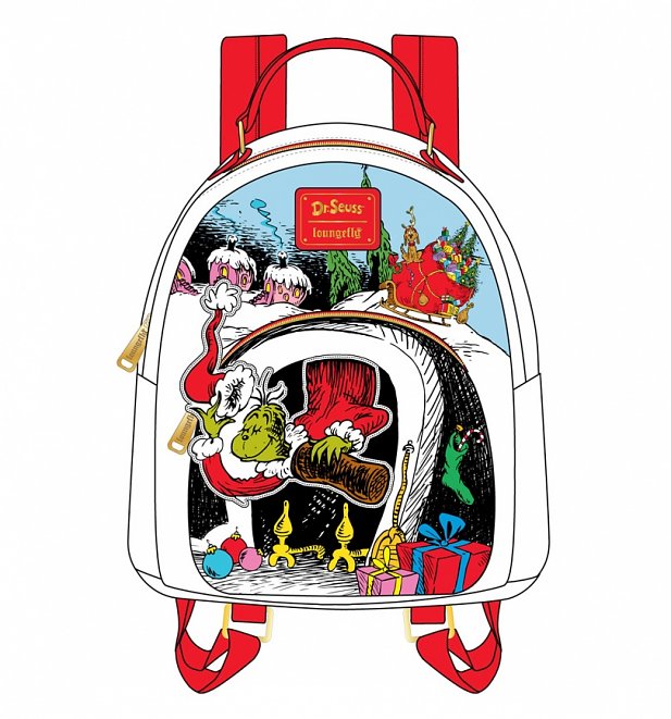 Loungefly Dr. Seuss The Grinch Chimney Thief Mini Backpack Loungefly Dr. Seuss The Grinch Chimney Thief Mini Backpack