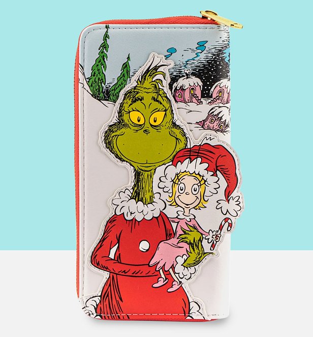Loungefly Dr. Seuss The Grinch Loves The Holidays Zip Around Wallet