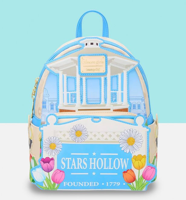 Loungefly Gilmore Girls Stars Hollow Sign Floral Mini Backpack