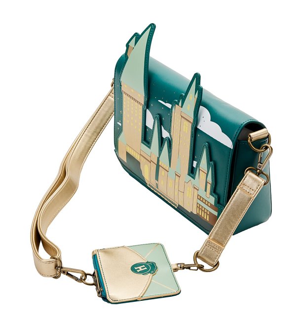 Loungefly Harry Potter Golden Hogwarts Crossbody Bag