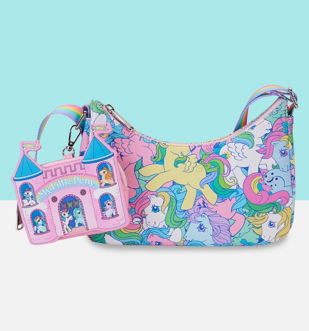 Loungefly Hasbro My Little Pony Large All Over Print Baguette Crossbody Bag