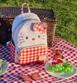 Loungefly Hello Kitty Gingham Cosplay Mini Backpack Loungefly Hello Kitty Gingham Cosplay Mini Backpack