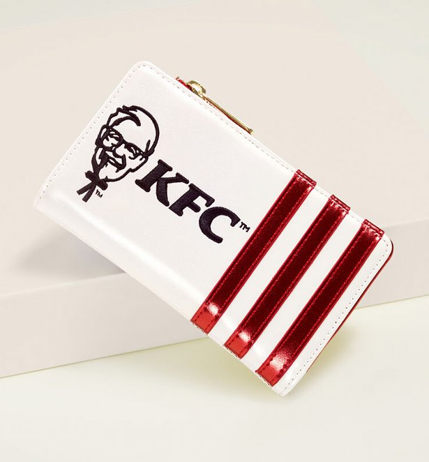 Portafoglio Loungefly KFC Colonel Sanders rosso bianco righe zip