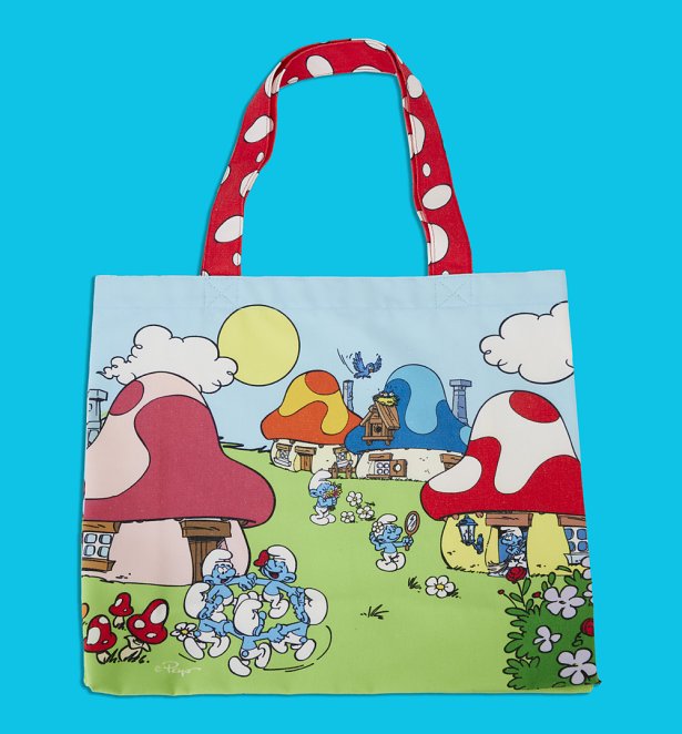 Loungefly Lafig Smurfs Village Life Canvas Tote Bag