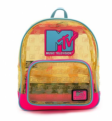 Loungefly MTV Clear Neon PVC Mini Backpack Loungefly MTV Clear Neon PVC Mini Backpack