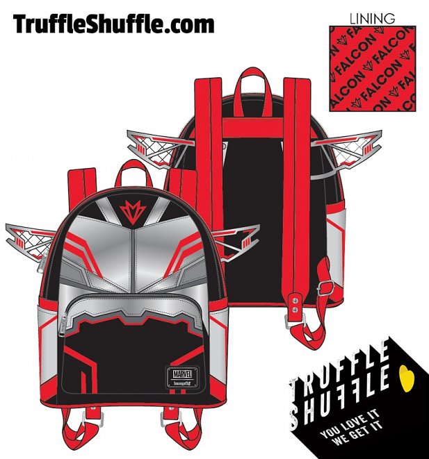 Loungefly Marvel Falcon Wing Cosplay Mini Backpack Loungefly Marvel Falcon Wing Cosplay Mini Backpack