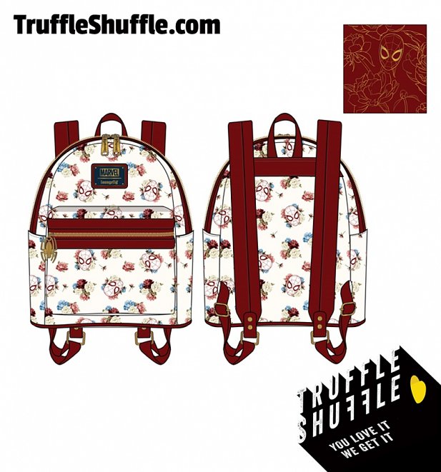 Loungefly Marvel Spiderman Floral Mini Backpack Loungefly Marvel Spiderman Floral Mini Backpack