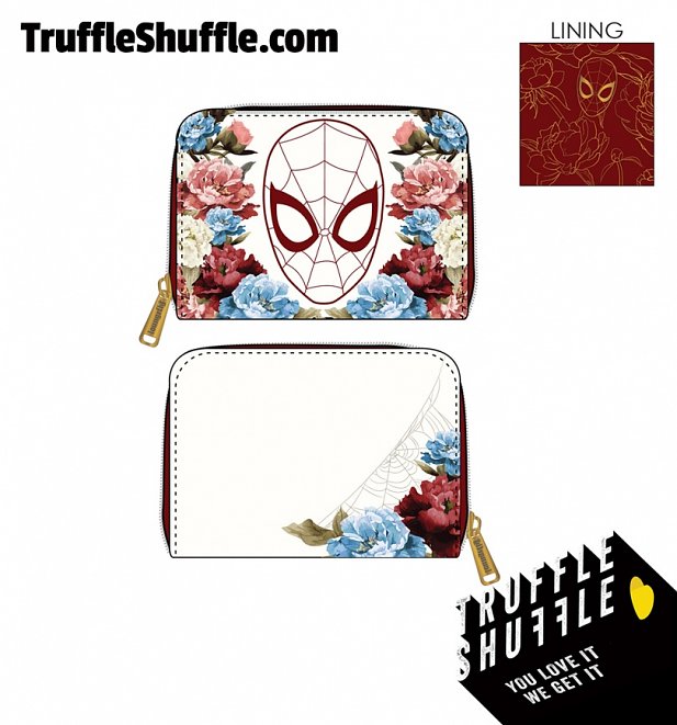 Loungefly Marvel Spiderman Floral Zip Around Wallet Loungefly Marvel Spiderman Floral Zip Around Wallet