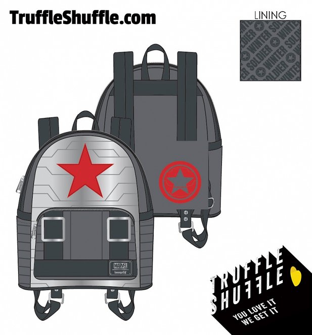 Loungefly Marvel Winter Soldier Cosplay Mini Backpack Loungefly Marvel Winter Soldier Cosplay Mini Backpack
