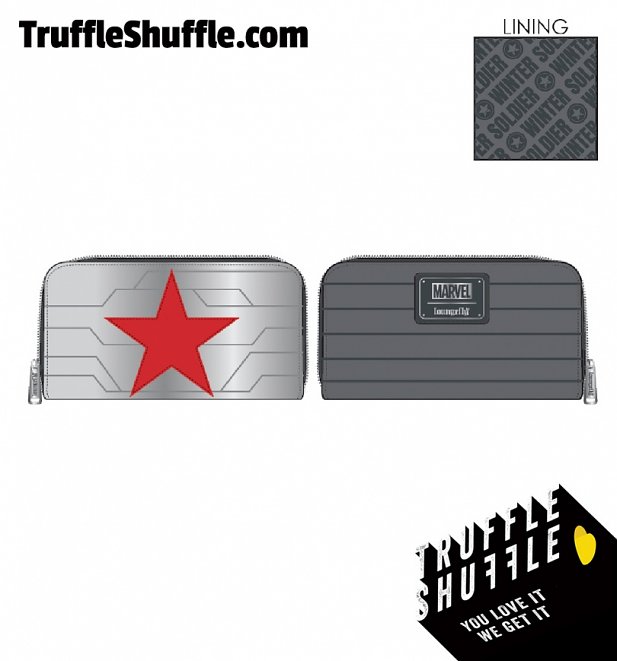 Loungefly Marvel Winter Soldier Cosplay Zip Around Wallet Loungefly Marvel Winter Soldier Cosplay Zip Around Wallet