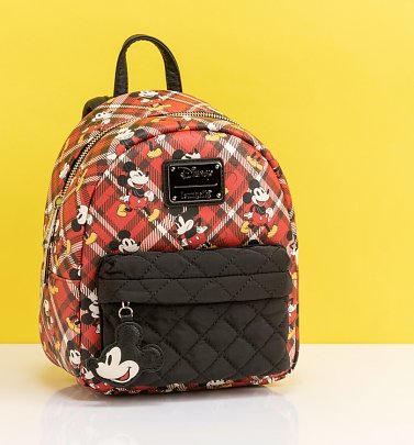 Loungefly Disney Mickey Mouse Tartan Mini Backpack Loungefly Disney Mickey Mouse Tartan Mini Backpack