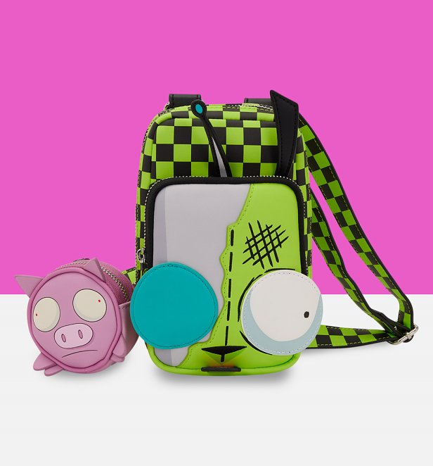 Loungefly Nickelodeon Invader Zim Gir Cellphone Crossbody Bag
