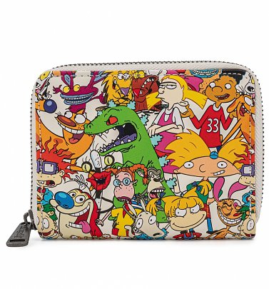Loungefly Nickelodeon Nick Rewind Gang All Over Print Zip Around Wallet Loungefly Nickelodeon Nick Rewind Gang All Over Print Zip Around Wallet