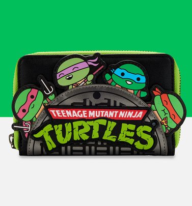Loungefly Nickeodeon Teenage Mutant Ninja Turtles Sewer Cap Zip Around Wallet