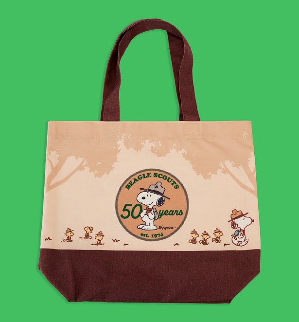 Loungefly Peanuts Beagle Scouts 50th Anniversary Canvas Tote Bag