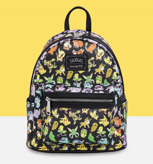 Loungefly Pokemon Multi Character All Over Print Mini Backpack Loungefly Pokemon Multi Character All Over Print Mini Backpack