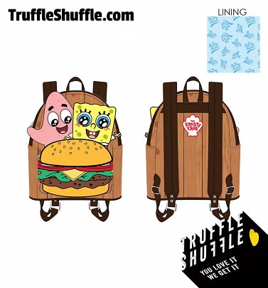 Loungefly SpongeBob SquarePants Krabby Patty Group Mini Backpack Loungefly SpongeBob SquarePants Krabby Patty Group Mini Backpack