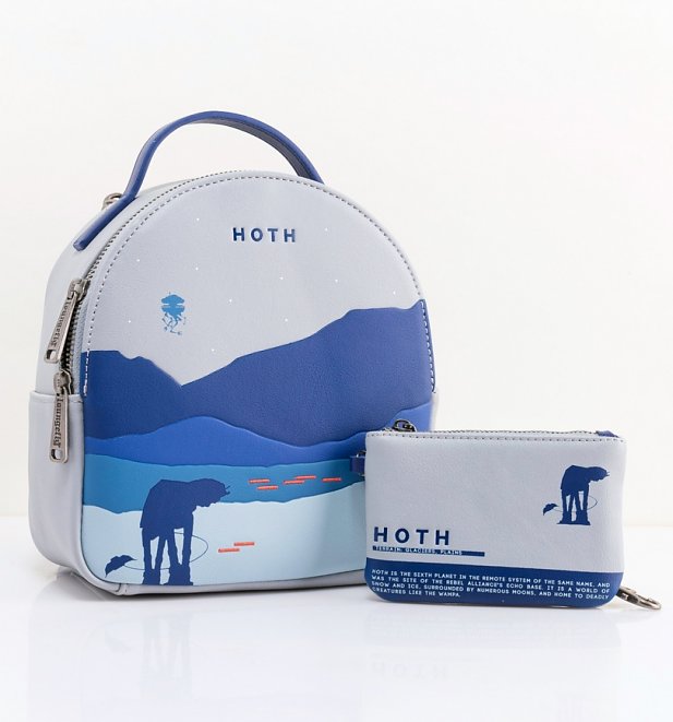 Loungefly Star Wars Hoth Blue Mini Backpack With Purse Loungefly Star Wars Hoth Blue Mini Backpack With Purse
