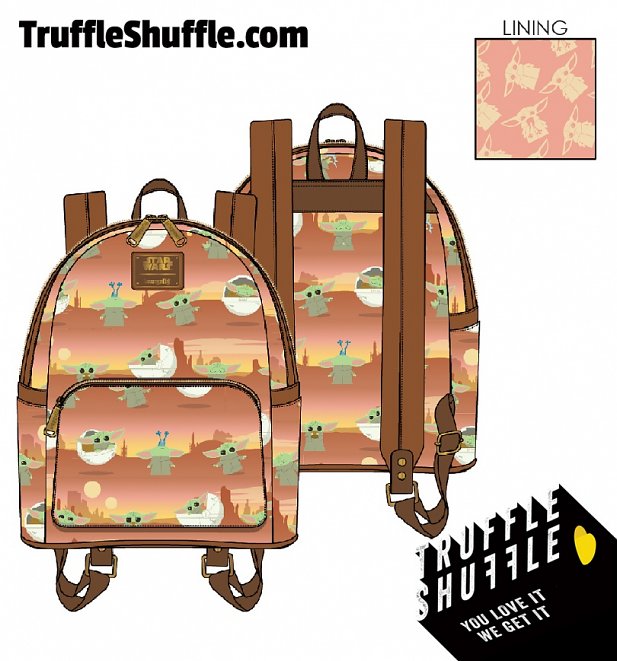 Loungefly Star Wars Mandalorian Child All Over Print Scene Mini Backpack Loungefly Star Wars Mandalorian Child All Over Print Scene Mini Backpack