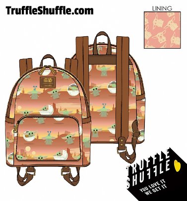 Loungefly Star Wars Mandalorian Child All Over Print Scene Mini Backpack Loungefly Star Wars Mandalorian Child All Over Print Scene Mini Backpack