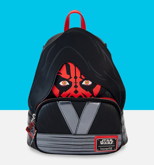 Loungefly Star Wars Phantom Menace 25th Darth Maul Detachable Hood Cosplay Mini Backpack