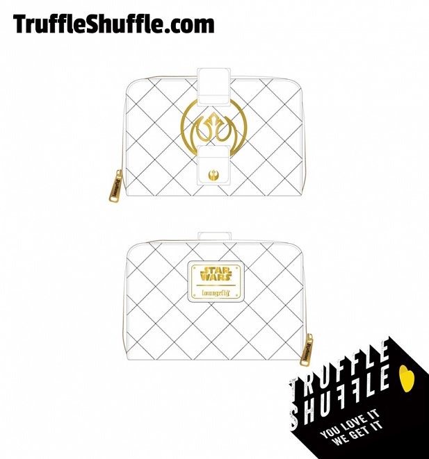 Loungefly Star Wars White Gold Rebel Hardware Zip Around Wallet Loungefly Star Wars White Gold Rebel Hardware Zip Around Wallet