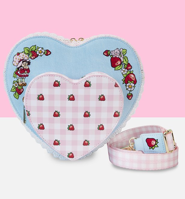 Loungefly Strawberry Shortcake Denim Heart Crossbody Bag