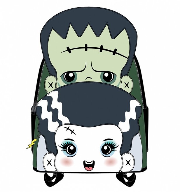 Loungefly Universal Monsters Frankie And Bride Cosplay Mini Backpack Loungefly Universal Monsters Frankie And Bride Cosplay Mini Backpack